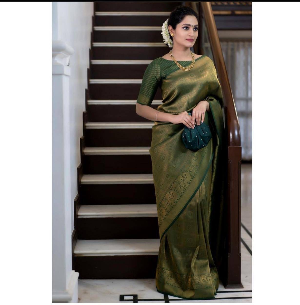 Green Pecock By AAB Lichi Silk Designer Sarees Catalog